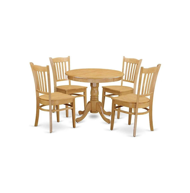East West Furniture 5 Pc Small Kitchen Table set - Kitchen Table and 4 Dining Chairs
