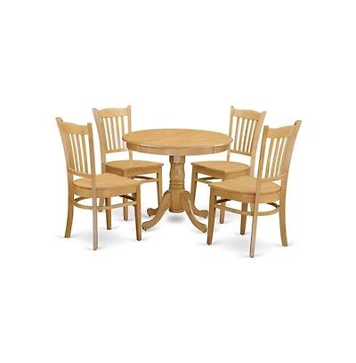 East West Furniture 5 Pc Small Kitchen Table set - Kitchen Table and 4 Dining Chairs