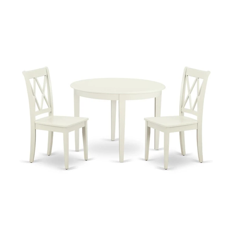 East West Furniture Dining Room Set Linen White