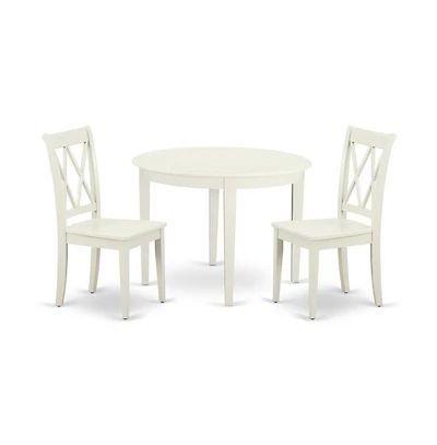 East West Furniture Dining Room Set Linen White