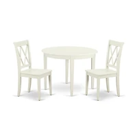 East West Furniture Dining Room Set Linen White