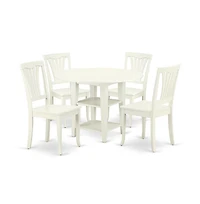 East West Furniture Dining Room Set Linen White