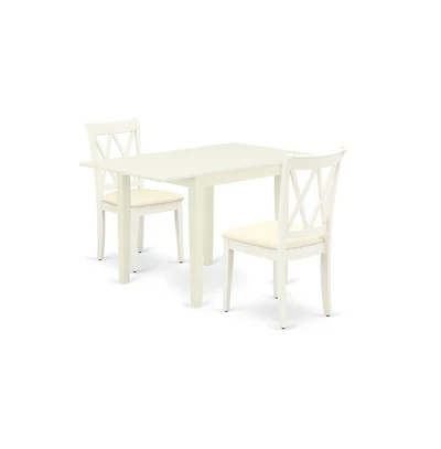 East West Furniture Dining Room Set Linen White