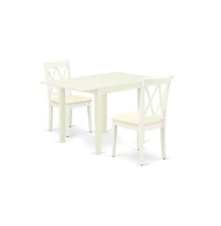 East West Furniture Dining Room Set Linen White