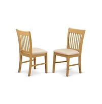 East West Furniture 3-Pc Modern Dining Set - 2 Mid Century Dining Chairs and 1 Kitchen Dining Table (Oak Finish)