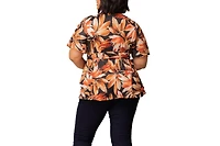 Kiyonna Plus Encore Short Sleeve Printed Top