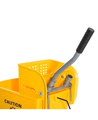 Homcom Compact Mop Bucket with Wringer on Wheels 21 Quart