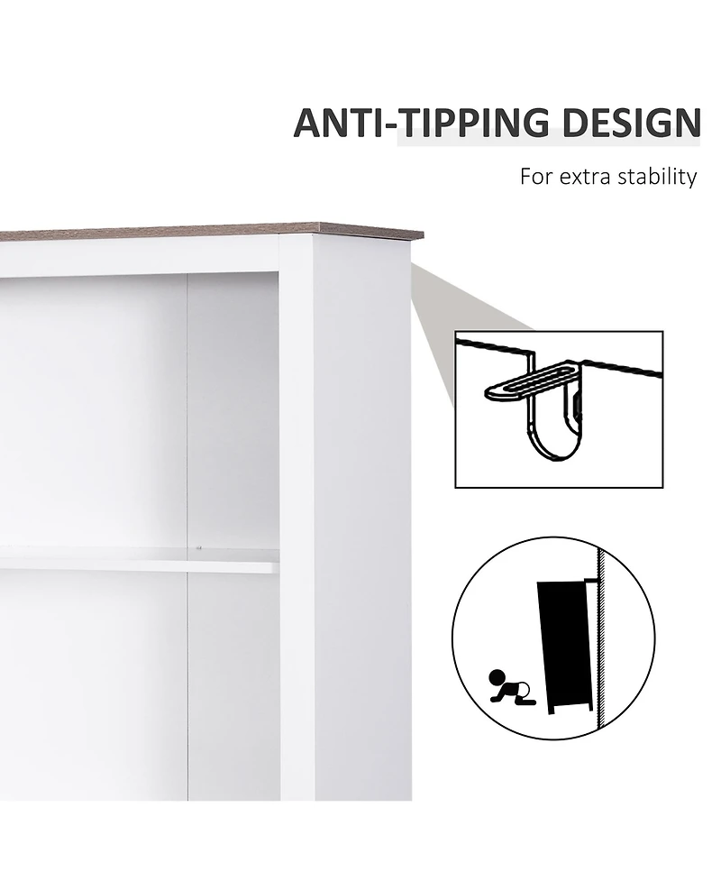 69” Wooden Tall Free Sding Sd Alone Bathroom Linen Tower Storage Cabinet