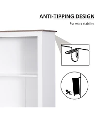 69” Wooden Tall Free Sding Sd Alone Bathroom Linen Tower Storage Cabinet
