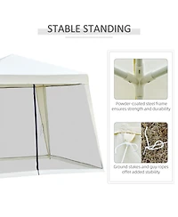 Outsunny Outdoor Sun Shade Gazebo Canopy Tent with Mesh Screen Walls