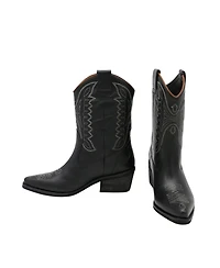 Stivali New York Women's Suede Leather Western Cowboy Booties
