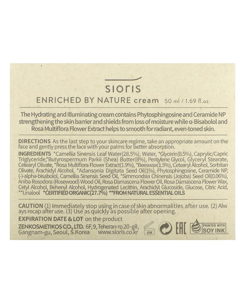 Sioris Enriched by Nature Cream