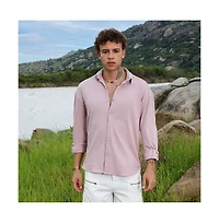 Campus Sutra Men's Nude Pink Spear-Textured Shirt