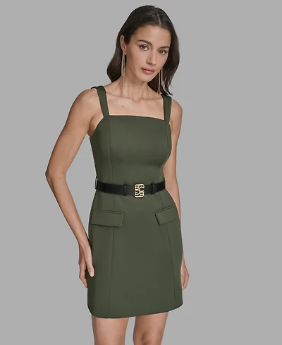 Bcbg Women's Sleeveless Belted A-Line Dress