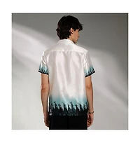 Campus Sutra Men's Ivory White & Pine Green Ombre Shirt