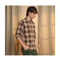 Campus Sutra Men's Chocolate Brown Chalk-Buffalo Check Shirt