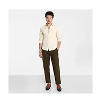 Campus Sutra Men's Ivory White Weave-Textured Shirt