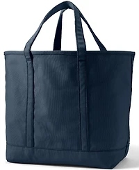 Lands' End Extra Large Solid Color 5 Pocket Open Top Canvas Tote Bag