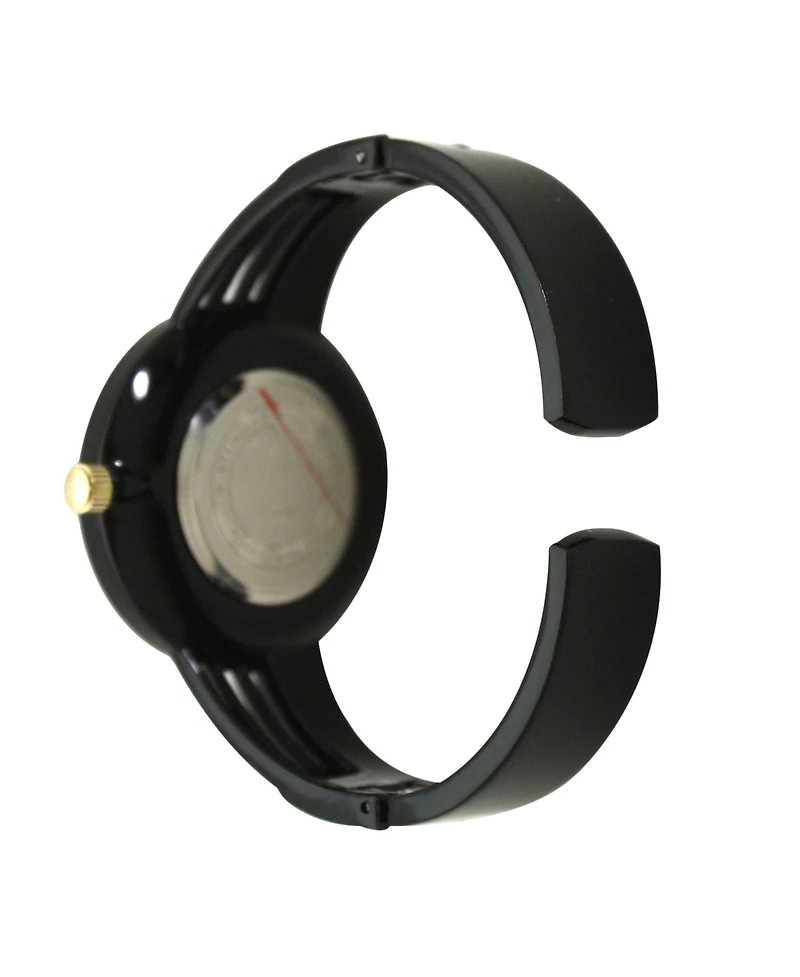Olivia Pratt Black Modern Stripped Design Bangle Watch