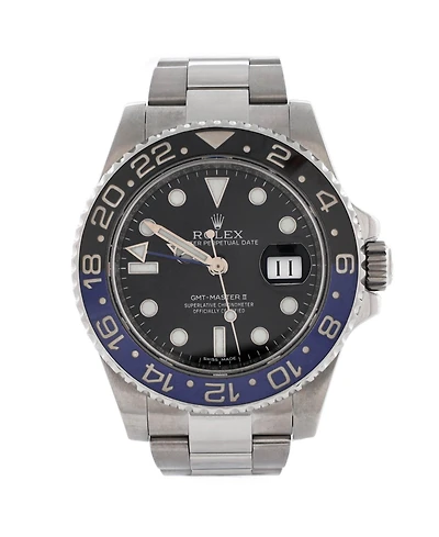 Pre-Owned Rolex Oyster Perpetual Date Gmt-Master Ii Batman Automatic Watch in Stainless Steel and Cerachrom 40mm