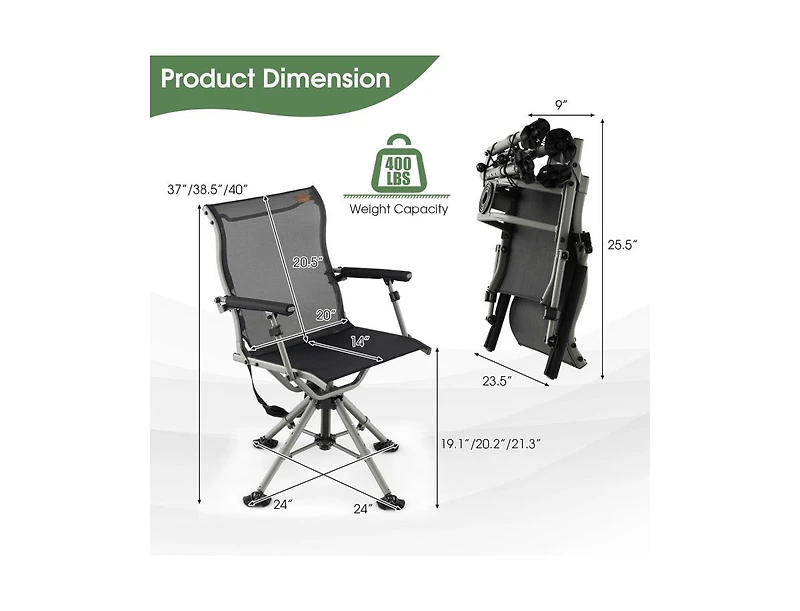 360 Degree Silent Swivel Hunting Chair