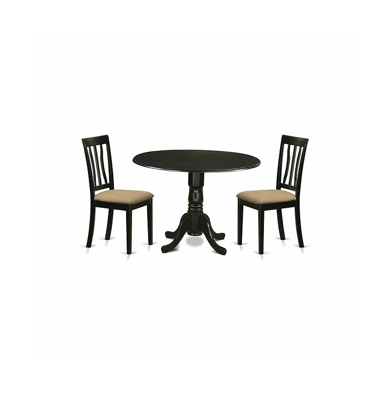 East West Furniture 3 Pc Dinette Table set-Dining Table and 2 Dining Chairs