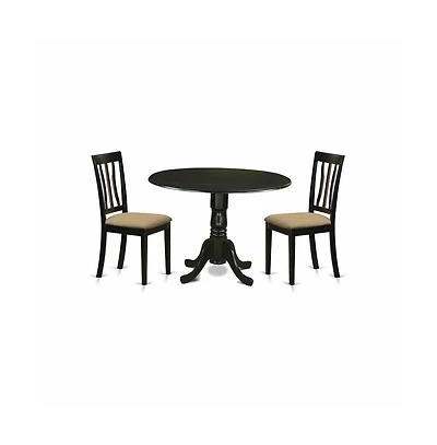 East West Furniture 3 Pc Dinette Table set-Dining Table and 2 Dining Chairs