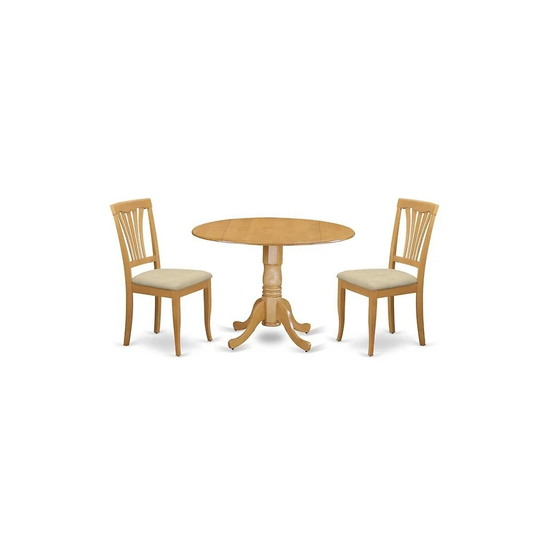 East West Furniture 3 Pc small Kitchen Table and Chairs set-small Kitchen Table plus 2 dinette Chairs