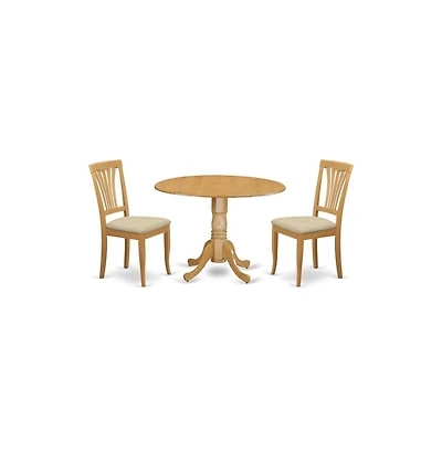 East West Furniture 3 Pc small Kitchen Table and Chairs set-small Kitchen Table plus 2 dinette Chairs