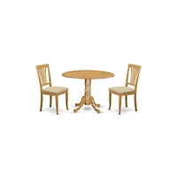 East West Furniture 3 Pc small Kitchen Table and Chairs set-small Kitchen Table plus 2 dinette Chairs