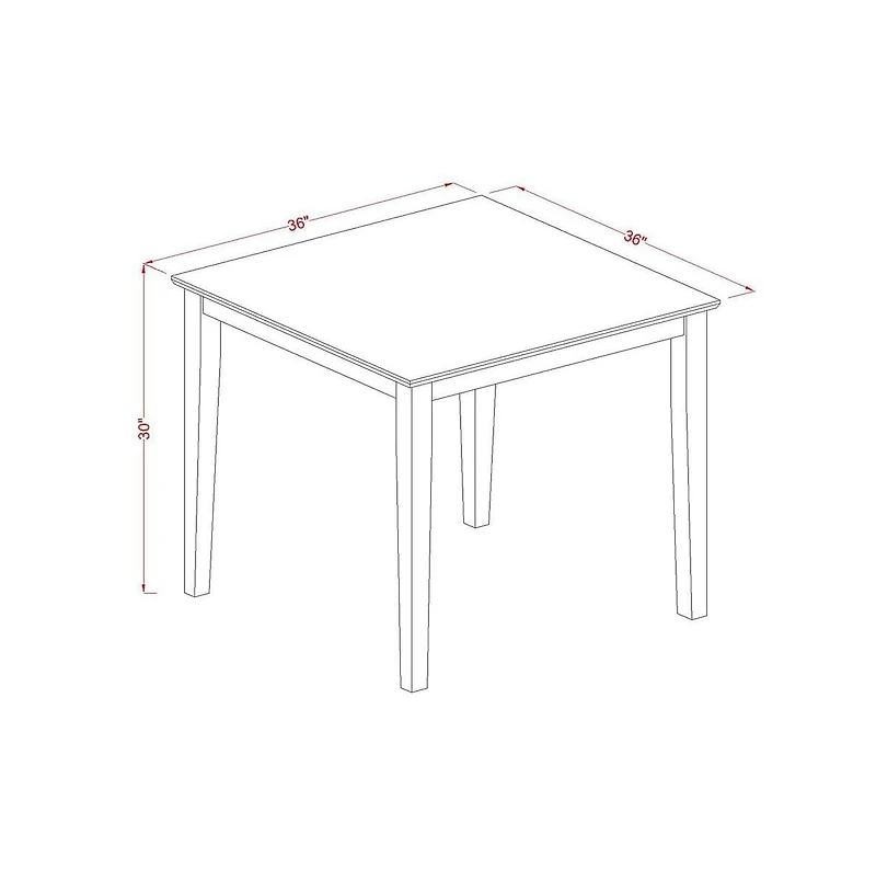East West Furniture 5 Pc Kitchen Table set - Kitchen dinette Table and 4 Dining Chairs