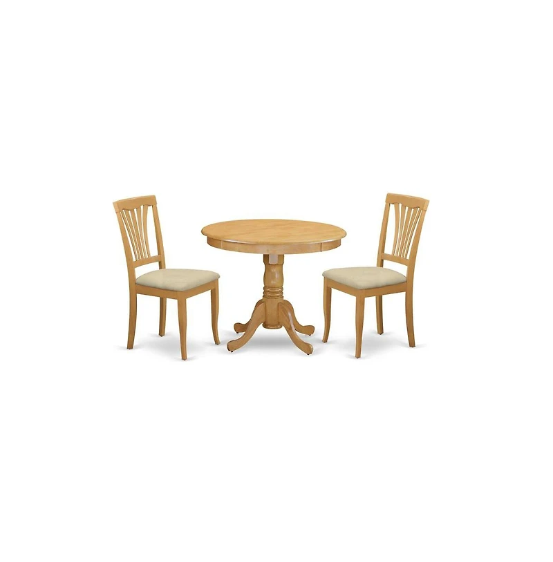 East West Furniture 3 Pc Dining room set - Kitchen dinette Table and 2 Kitchen Dining Chairs