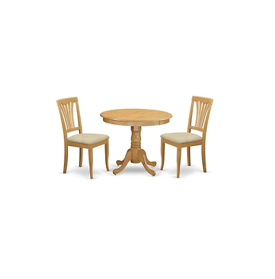 East West Furniture 3 Pc Dining room set - Kitchen dinette Table and 2 Kitchen Dining Chairs