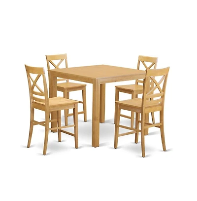 East West Furniture 5 Pc counter height pub set - Dining Table and 4 bar stools