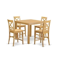 East West Furniture 5 Pc counter height pub set - Dining Table and 4 bar stools