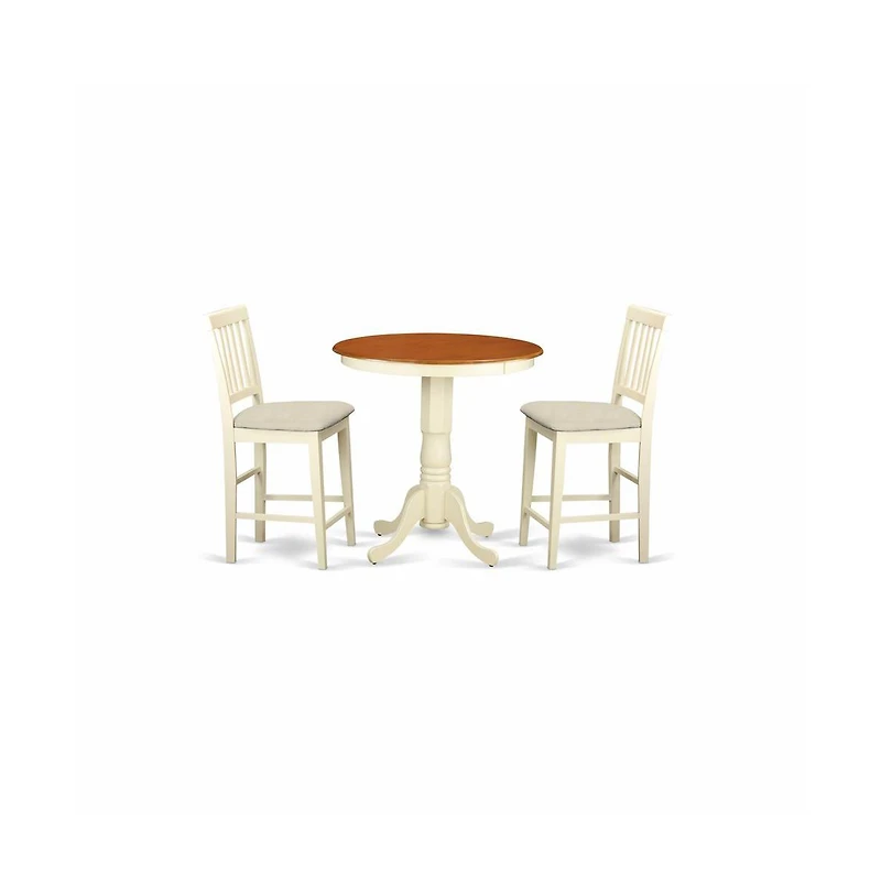 East West Furniture 3 Pcpub Table set - high top Table and 2 dinette Chairs