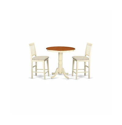 East West Furniture 3 Pcpub Table set - high top Table and 2 dinette Chairs