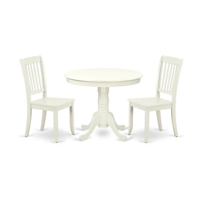 East West Furniture Dining Room Set Linen White