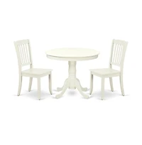 East West Furniture Dining Room Set Linen White