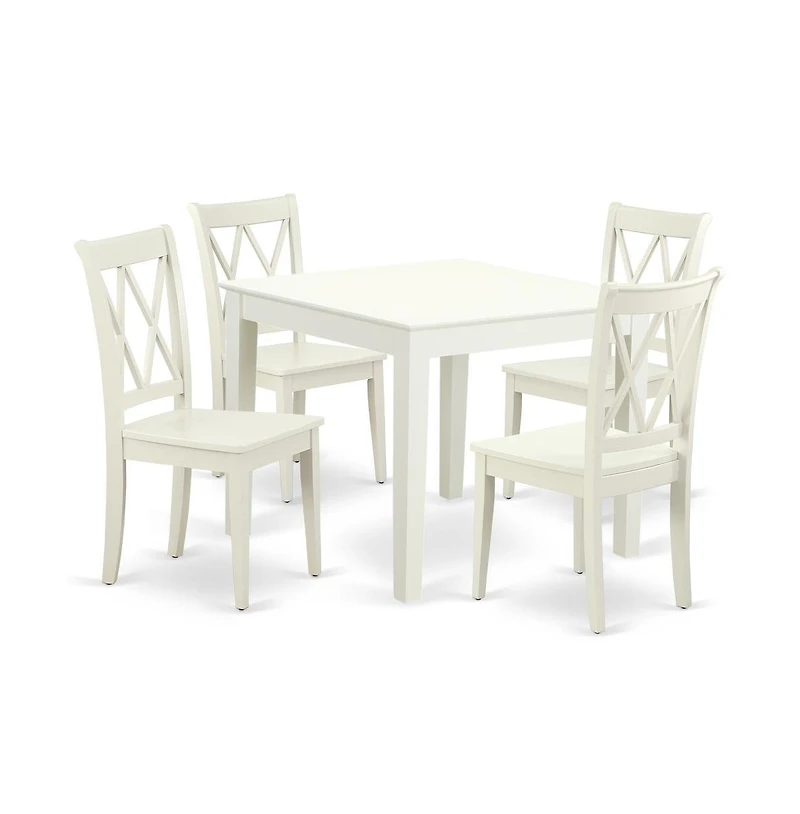 East West Furniture Dining Room Set Linen White