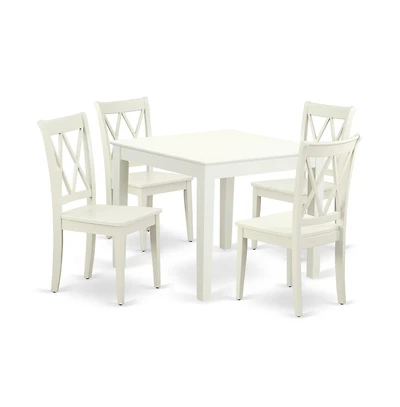 East West Furniture Dining Room Set Linen White
