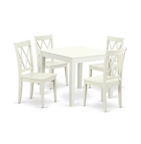 East West Furniture Dining Room Set Linen White