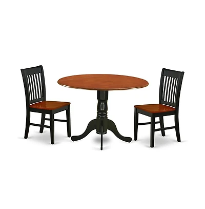 East West Furniture Dining Room Set Black & Cherry