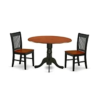 East West Furniture Dining Room Set Black & Cherry