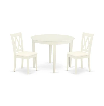 East West Furniture Dining Room Set Linen White