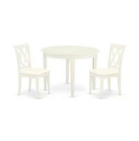 East West Furniture Dining Room Set Linen White