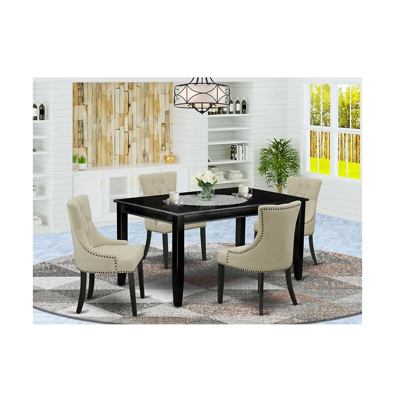 East West Furniture Dining Room Set Black