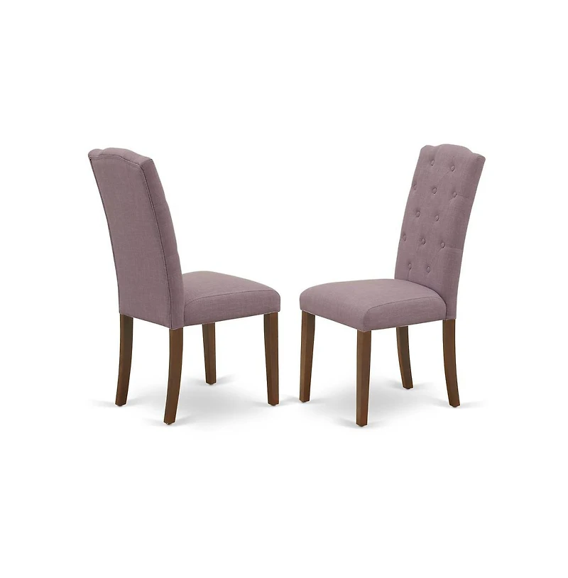 East West Furniture 3-Pc Dinette Room Set - 2 Kitchen Parson Chairs and 1 Dining Table (Mahogany Finish)