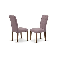 East West Furniture 3-Pc Dinette Room Set - 2 Kitchen Parson Chairs and 1 Dining Table (Mahogany Finish)
