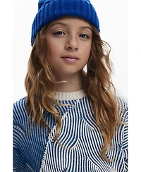 Desigual Girls's Textured striped sweater